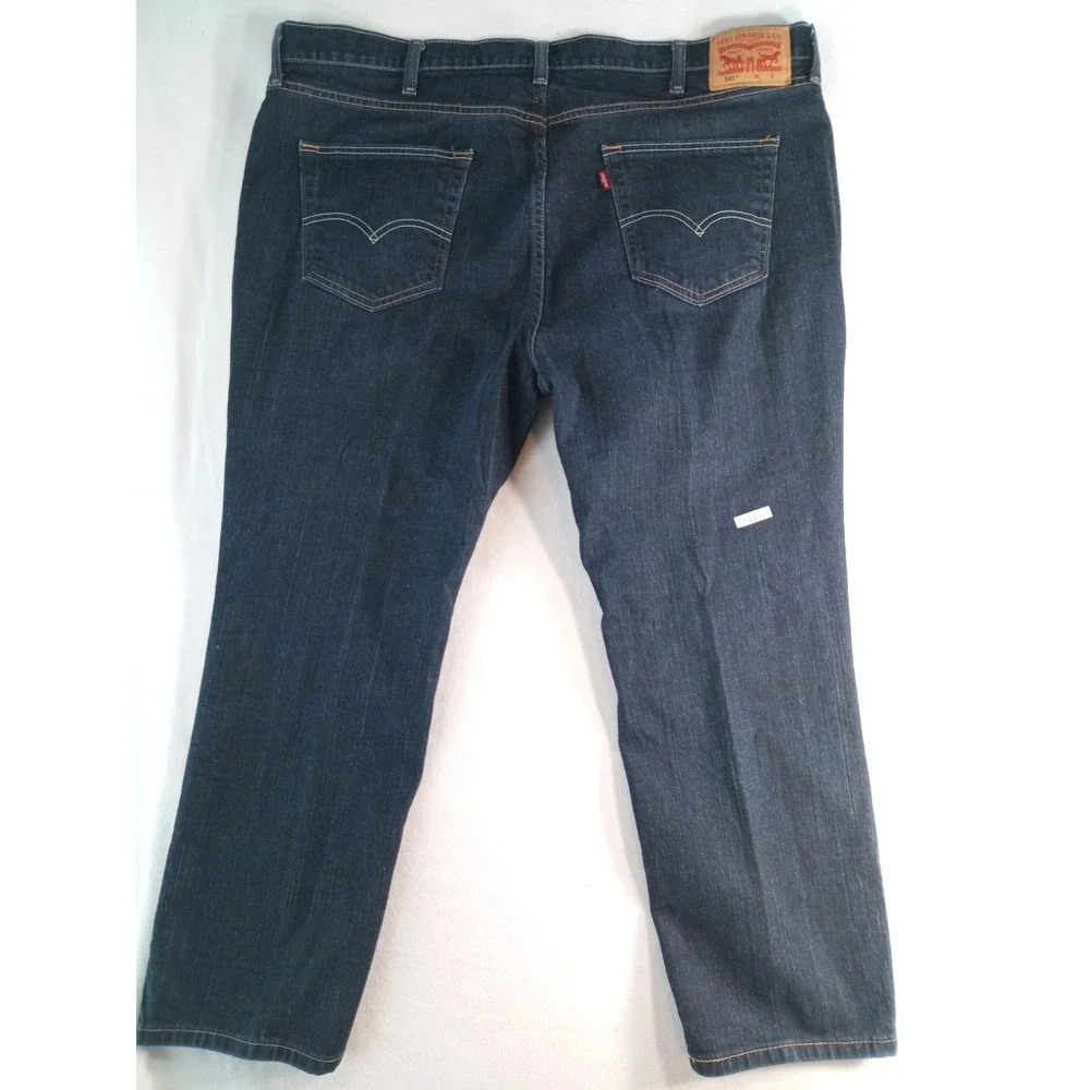 Levi's 541 Athletic Fit Jeans Mens 46x30 Dark Wash Denim Stretch Big Size(P)